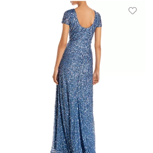 Adrianna Papell Cap Sleeved Sequin Gown - Picture 5 of 6